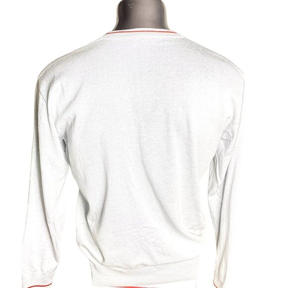 Mens  Gray  Sweater Pullover V Neck Preppy Y2K Shirt Size XL u - Picture 4 of 6